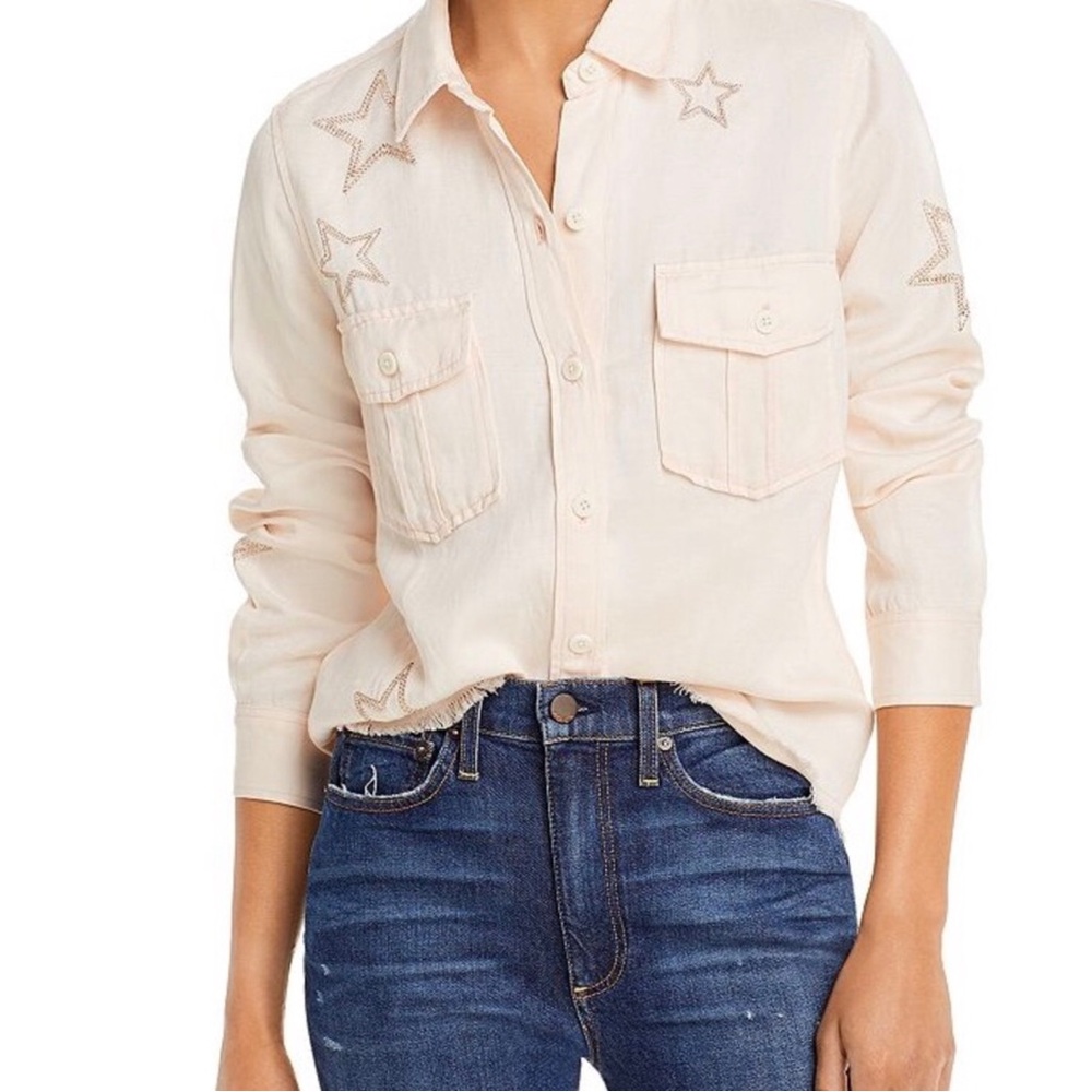 Rails Blush Star Embroidered Button Down Shirt